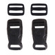 25mm Plastic Side Release Adjustable Buckle & Triglide Slides (Pack of 2) - Black